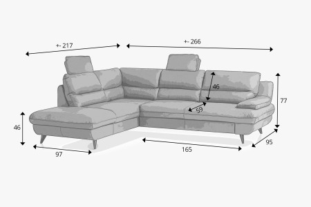 Kožená rohová sedačka s funkcí spaní roh v levo - výběr barvy