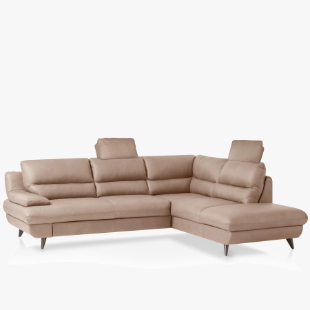 Kožená rohová sedačka s funkcí spaní roh v pravo - výběr barvy