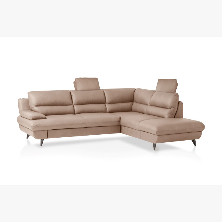 Kožená rohová sedačka s funkcí spaní roh v pravo - výběr barvy