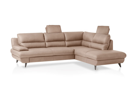 Kožená rohová sedačka s funkcí spaní roh v pravo - výběr barvy