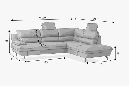 Kožená rohová sedačka s funkcí spaní roh v pravo - výběr barvy