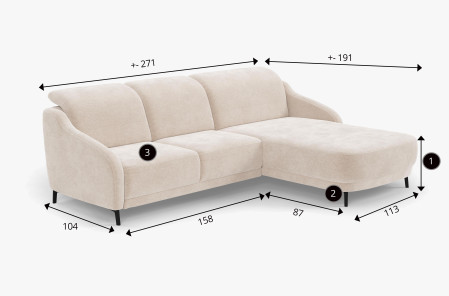 Rohová sedací souprava Blues pravá