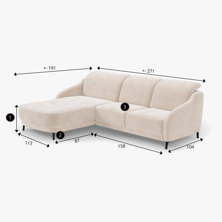 Rohová sedací souprava Blues Levá