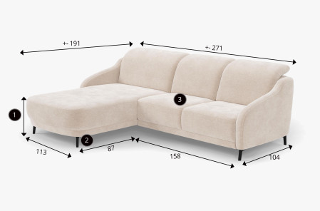 Rohová sedací souprava Blues Levá