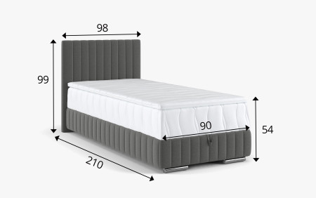 Jednolůžková postel včetně matrace a úložného prostoru