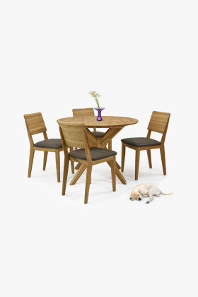 Sestava okruhlý stůl a 4 židle do jídelny 2