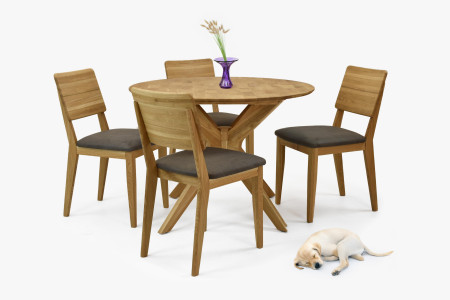 Sestava okruhlý stůl a 4 židle do jídelny