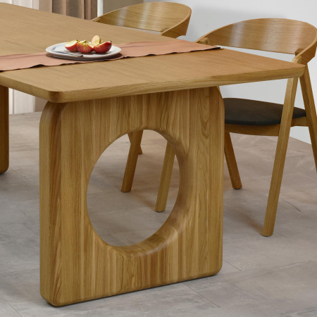 Jídelní stůl dub 220 x 95 cm a 4 dubová křesla