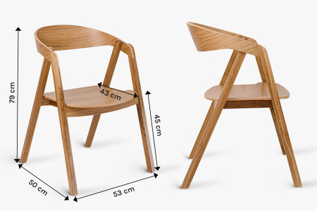 Jídelní stůl dub 220 x 95 cm a 4 dubová křesla