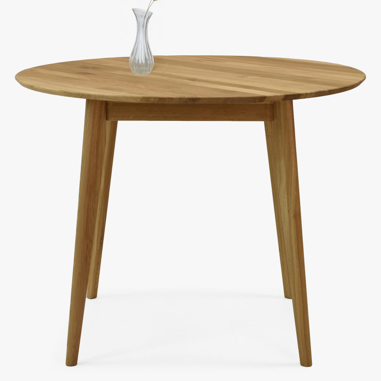 Dřevěný okruhlý stůl o průměru 100 cm