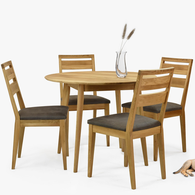 Dřevěný okruhlý stůl o průměru 100 cm