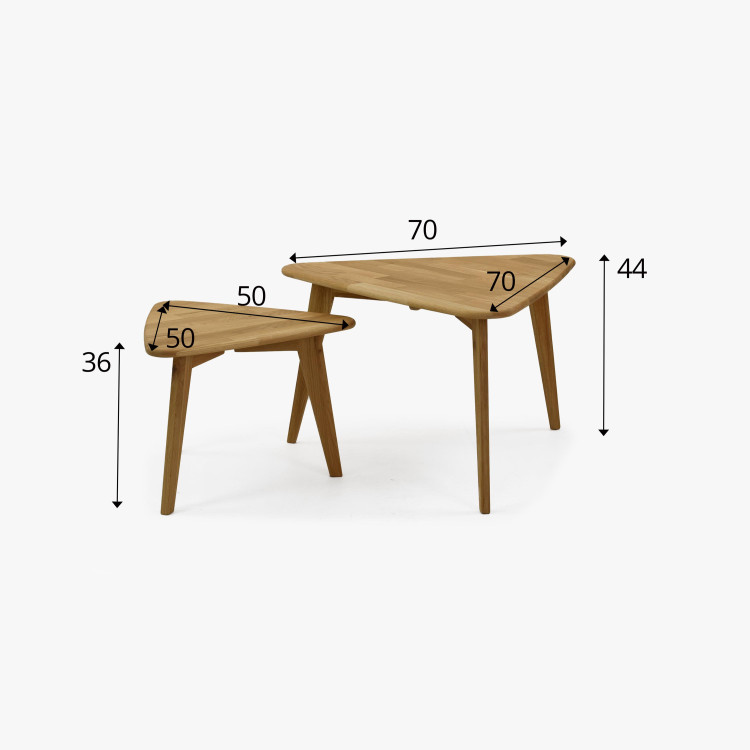 Sada dvou dřevěných stolků