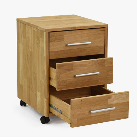 Dřevěná zasuvková komoda na kolečkách