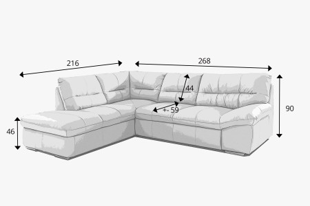 Rohová sedací souprava - pravá kůže fango, William roh v pravo