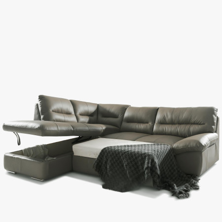 Rohová sedací souprava - pravá kůže fango, William roh v pravo