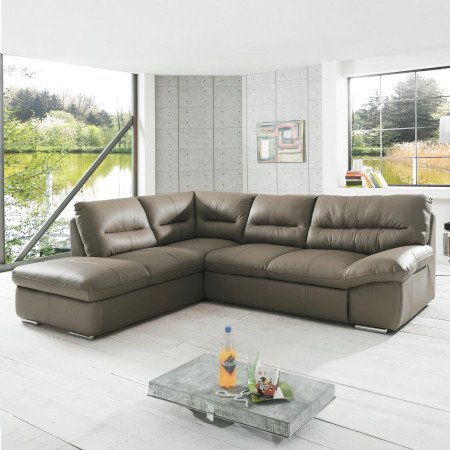 Rohová sedací souprava - pravá kůže fango, William roh v pravo