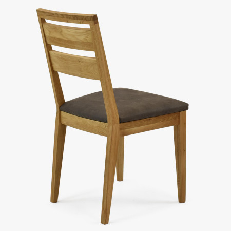 Dřevěná dubová jídelní židle s čalouněným sedakem