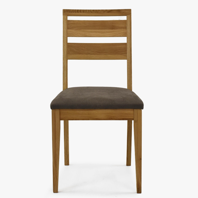 Dřevěná dubová jídelní židle s čalouněným sedakem