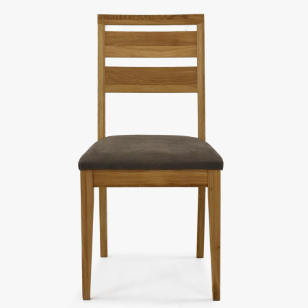 Dřevěná dubová jídelní židle s čalouněným sedakem
