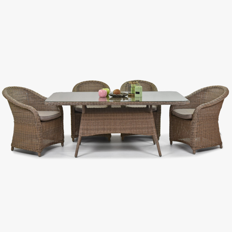 Ratanové zahradní křeslo - hnědé