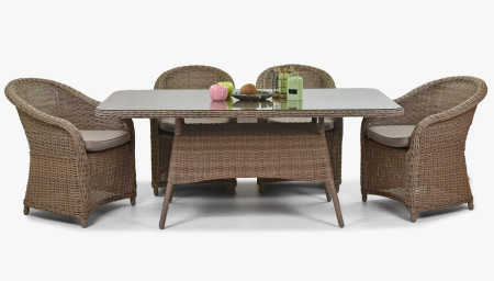 Ratanové zahradní křeslo - hnědé