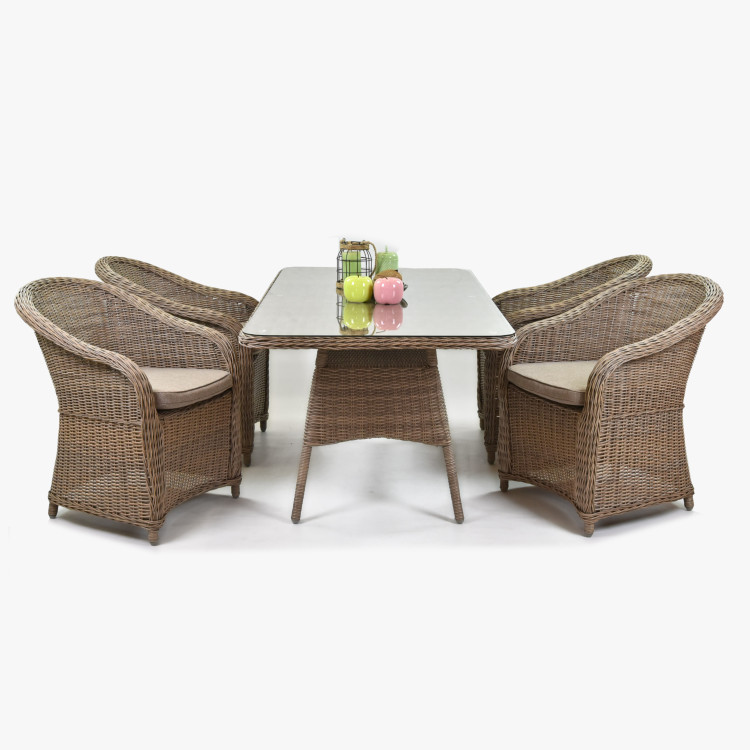 Ratanové zahradní křeslo - hnědé