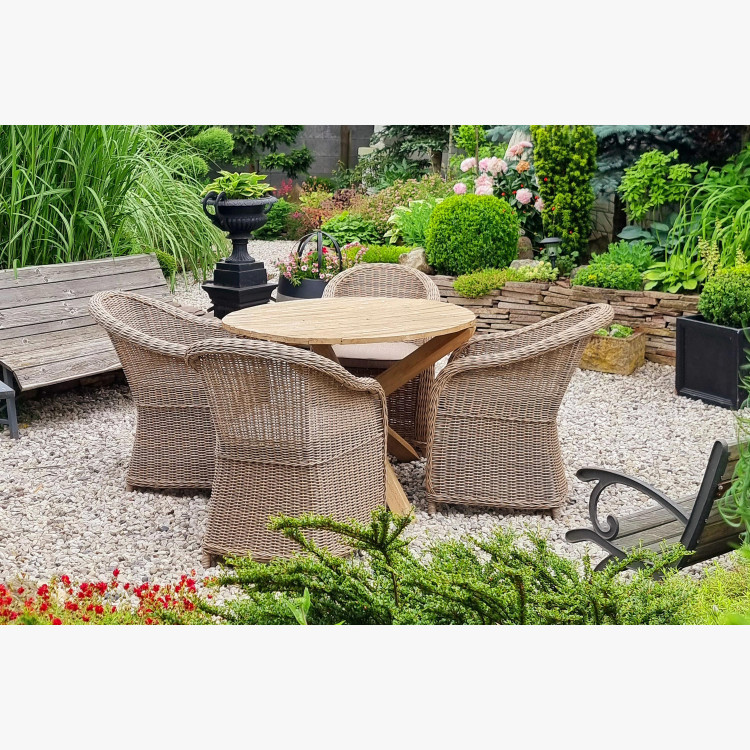 Ratanové zahradní křeslo - hnědé