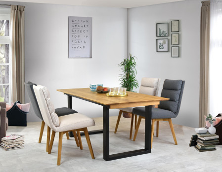 Pohodlná židle, nohy dub šedo-béžová Kampa