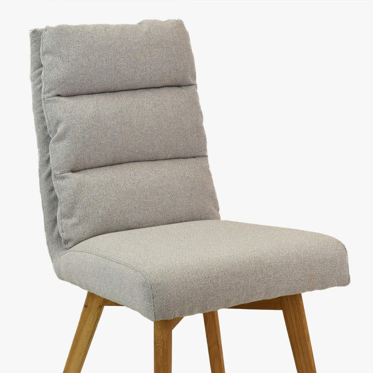 Pohodlná židle, nohy dub šedo-béžová Kampa