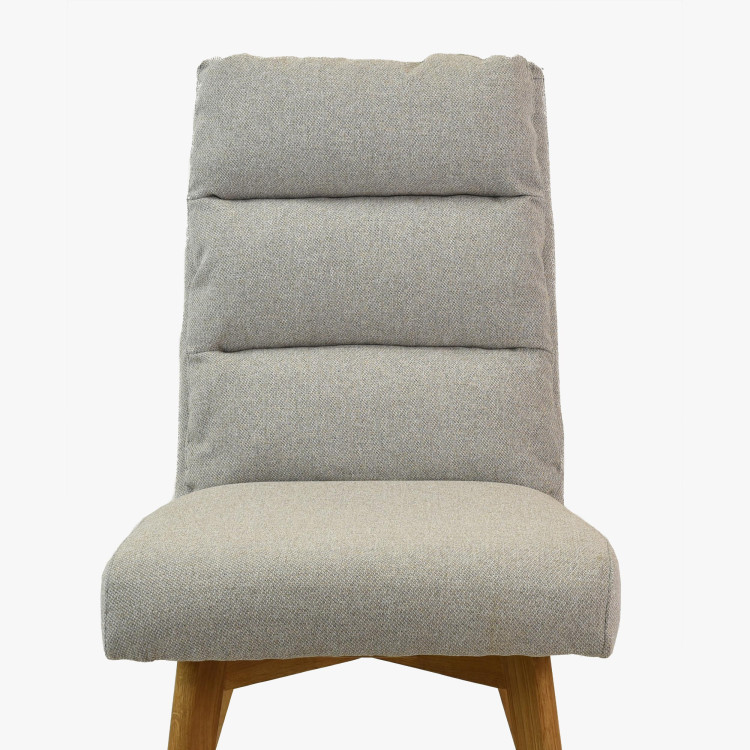 Pohodlná židle, nohy dub šedo-béžová Kampa