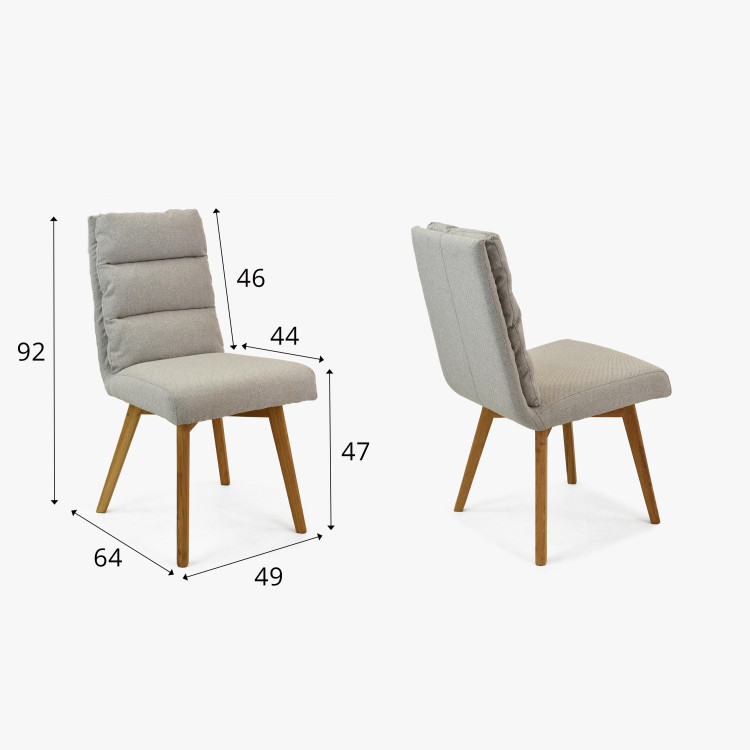 Pohodlná židle, nohy dub šedo-béžová Kampa