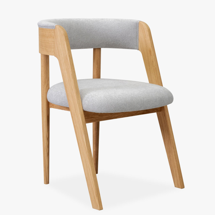 Luxusní dubové křeslo v šedě látce