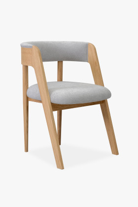 Luxusní dubové křeslo v šedě látce 2