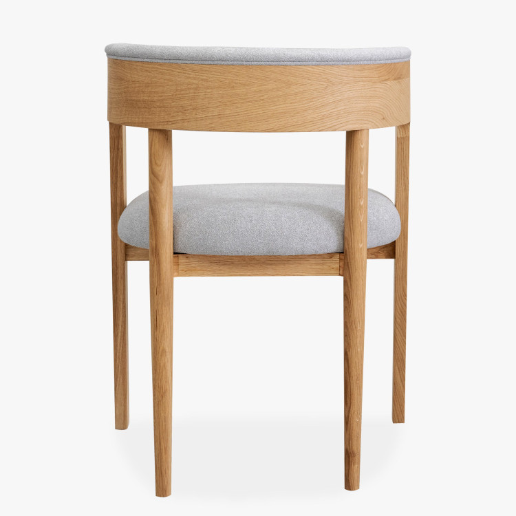 Luxusní dubové křeslo v šedě látce