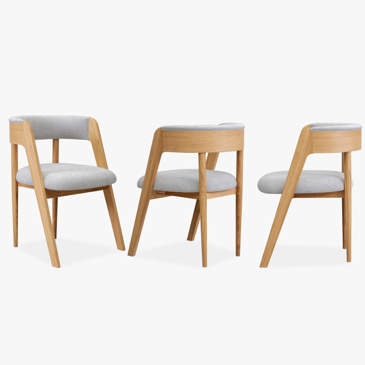 Luxusní dubové křeslo v šedě látce