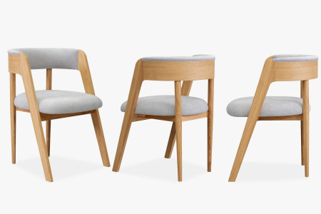 Luxusní dubové křeslo v šedě látce