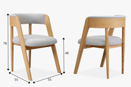 Luxusní dubové křeslo v šedě látce