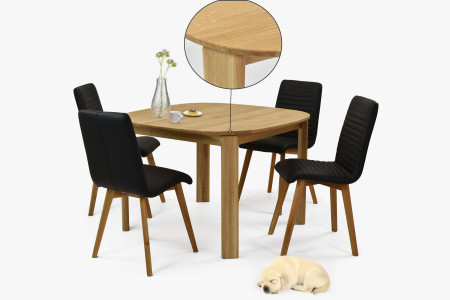 Designový dřevěný jídelní stůl 110 x 110 cm