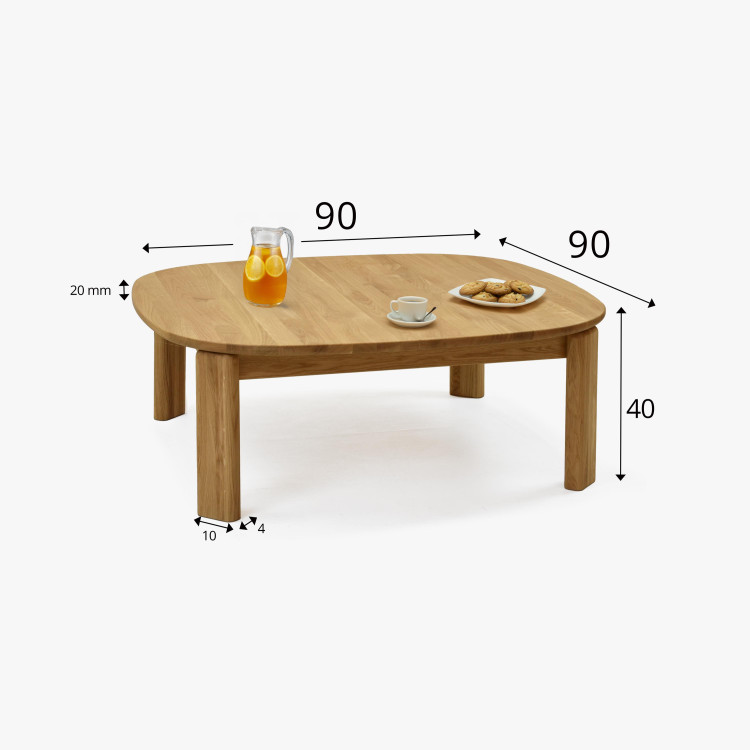 Dubový konferenční stolek 90 x 90 cm