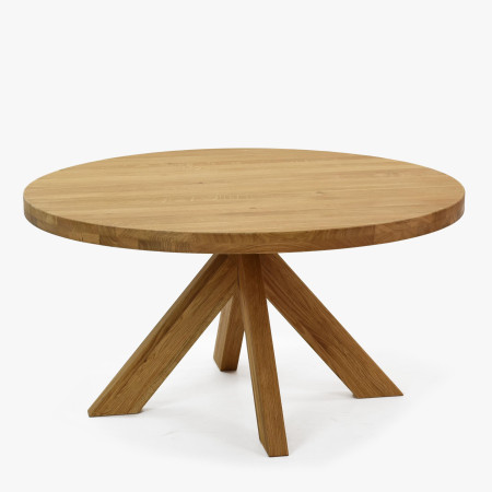 Dřevěný kulatý konferenční stůl o průměru 90 cm