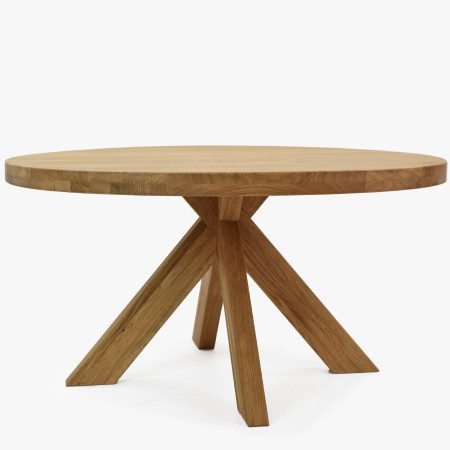 Dřevěný kulatý konferenční stůl o průměru 90 cm