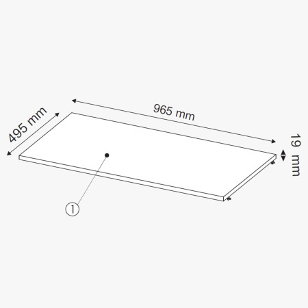 Police do skříně dlouhá, typ 60 ON