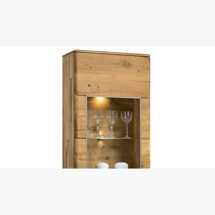 Dubová úzká vitrina Texas, TYP 10 ON (Otevírání dveří na levou stranu)