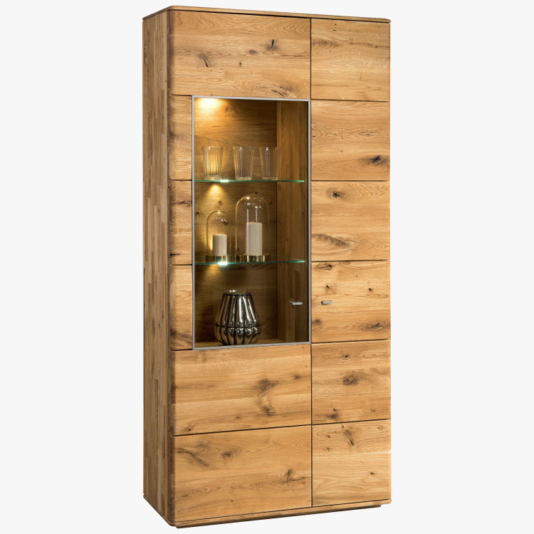 Vysoká úzká komoda širší s prosklenou částí, TYP 12