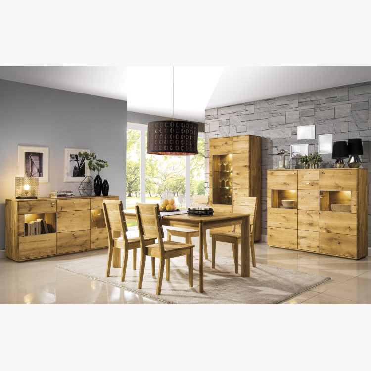 Vysoká úzká komoda širší s prosklenou částí, TYP 12