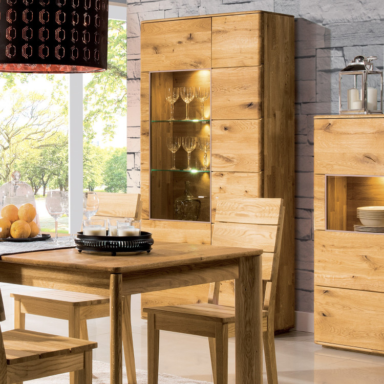 Vysoká úzká komoda širší s prosklenou částí, TYP 12