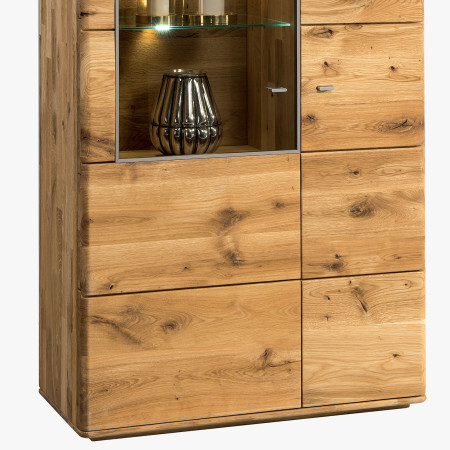 Vysoká úzká komoda širší s prosklenou částí, TYP 12