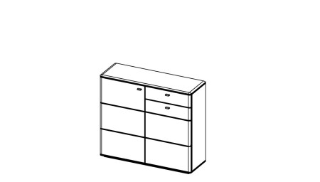 Vysoká komoda z dubu do obýváku, Typ 46 ON