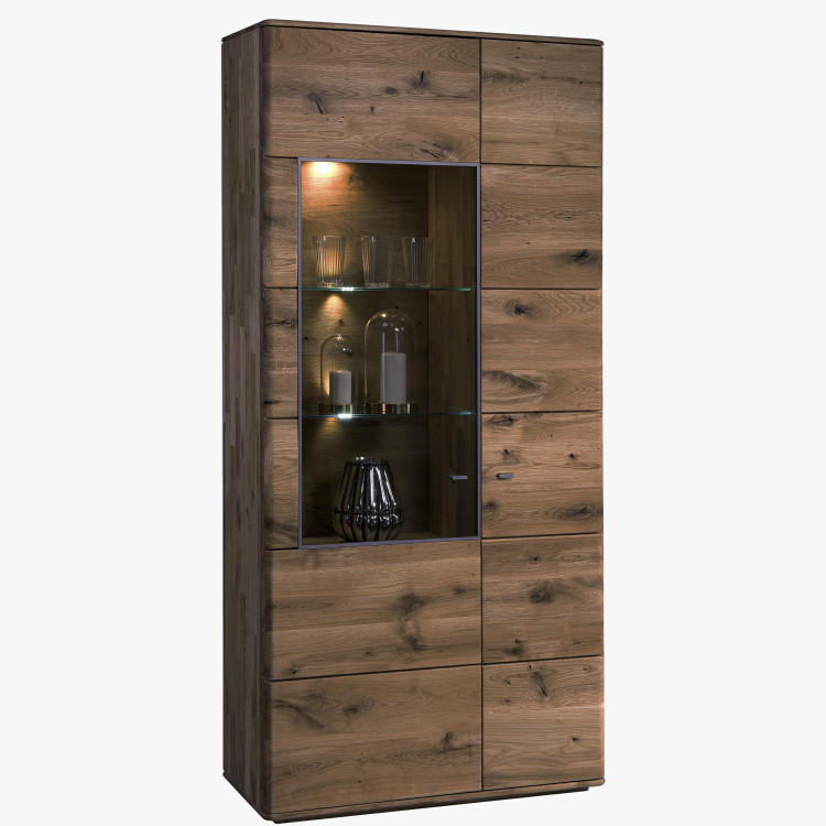 Vysoká úzká komoda širší s prosklenou částí, TYP 12 DP