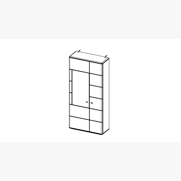 Vysoká úzká komoda širší s prosklenou částí, TYP 12 DP